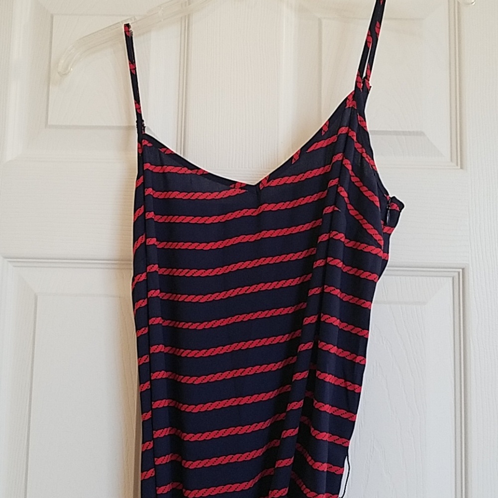 Ann Taylor Navy red chain rope design slip dress